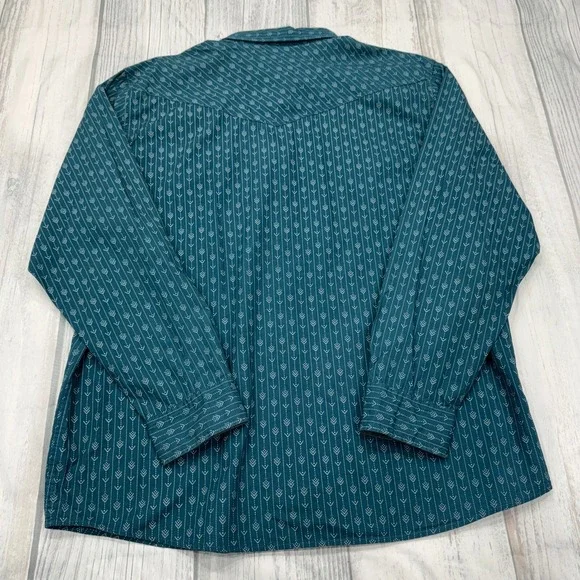 Cody James Western Pearl Snap Shirt 2XL Blue Long Sleeve Cowboy Aztec Mens - Picture 2 of 10
